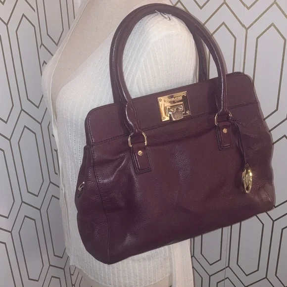 Genuine Michael Kors  Merlot Leather Satchel - Picture 2 of 14